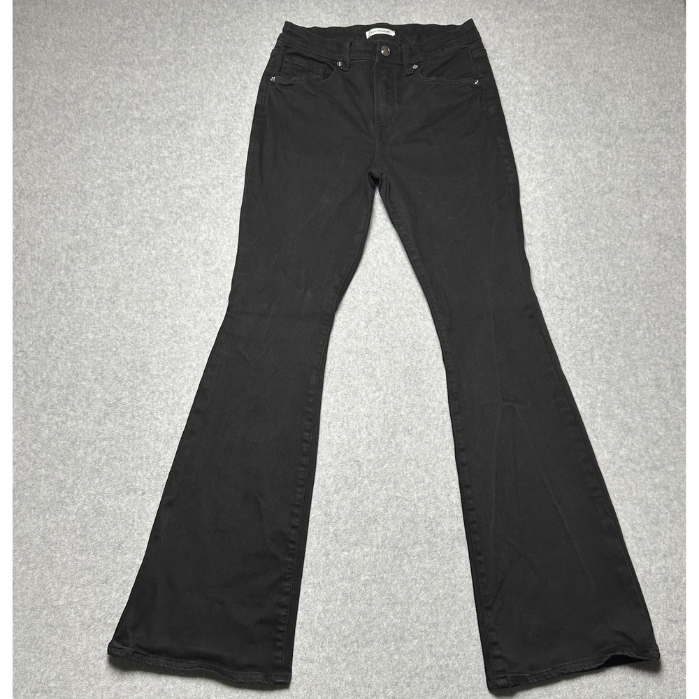 Good American Good Flare Black Bootcut Stretch Jeans Size 8/29